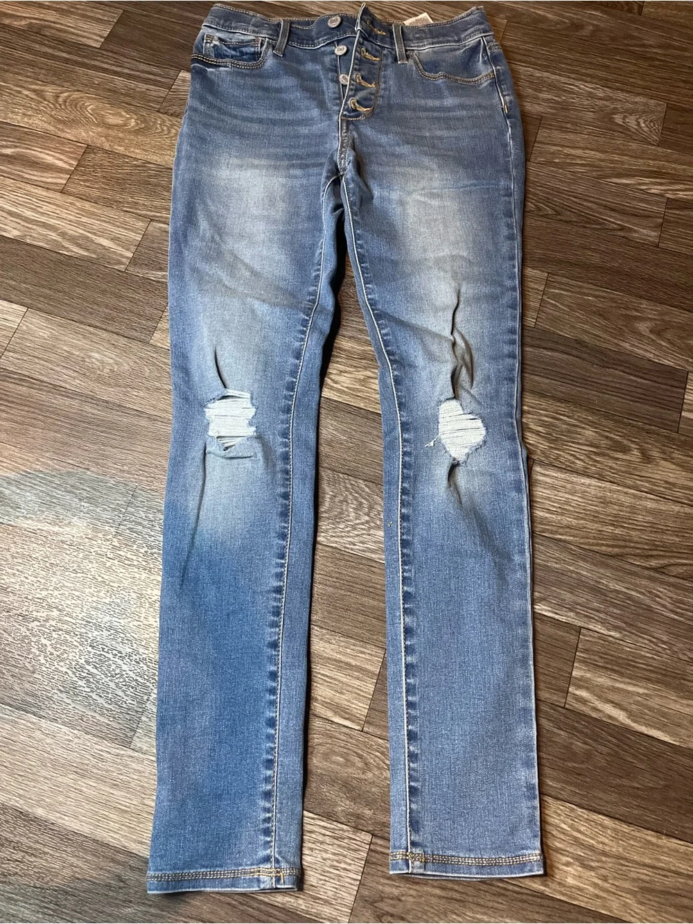 Old Navy Light Blue Girls' Skinny Jeans with Button Detail
